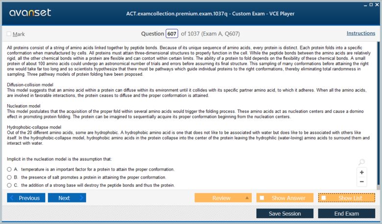ACT Test Premium VCE Screenshot #4